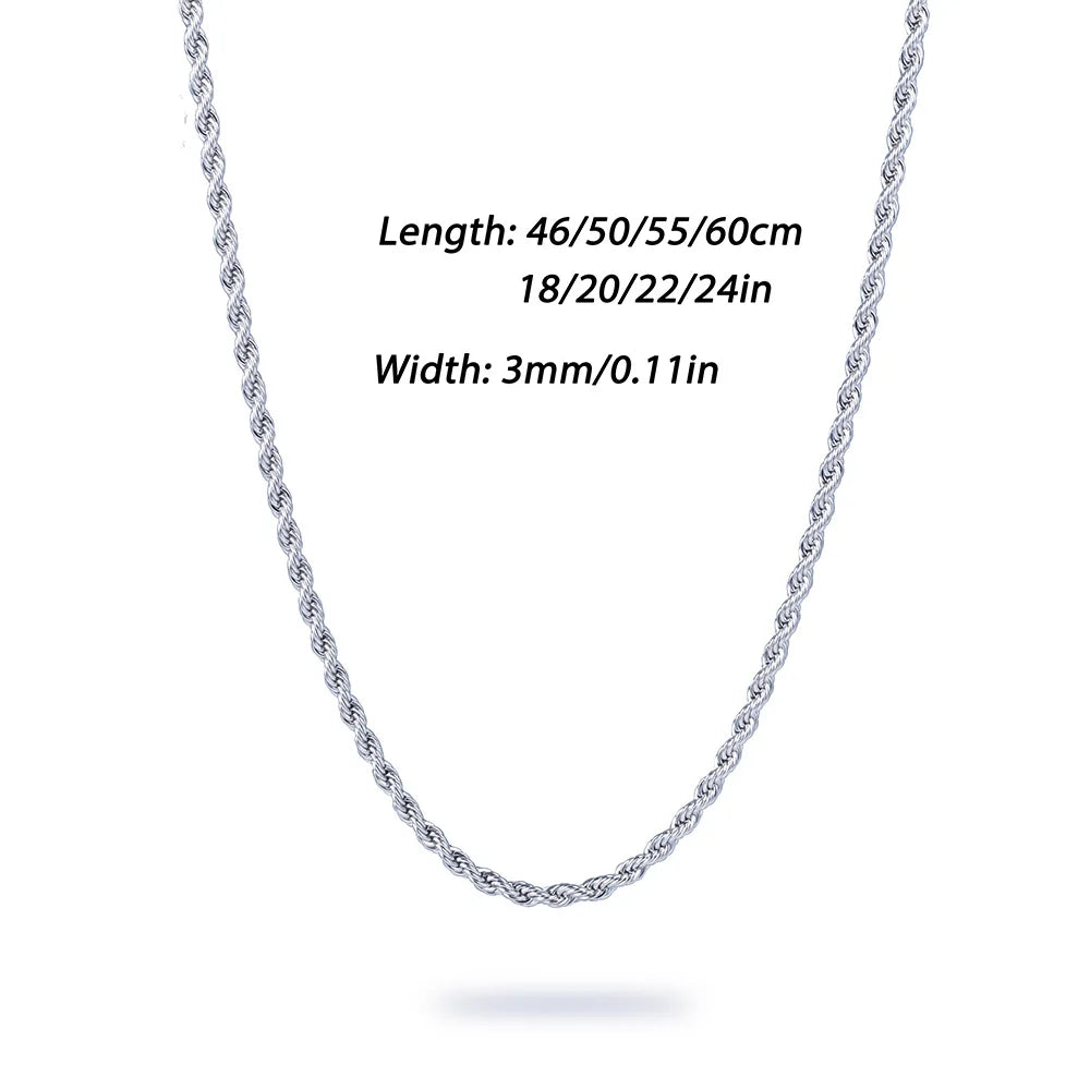 925 silver men‘s necklace 3mm