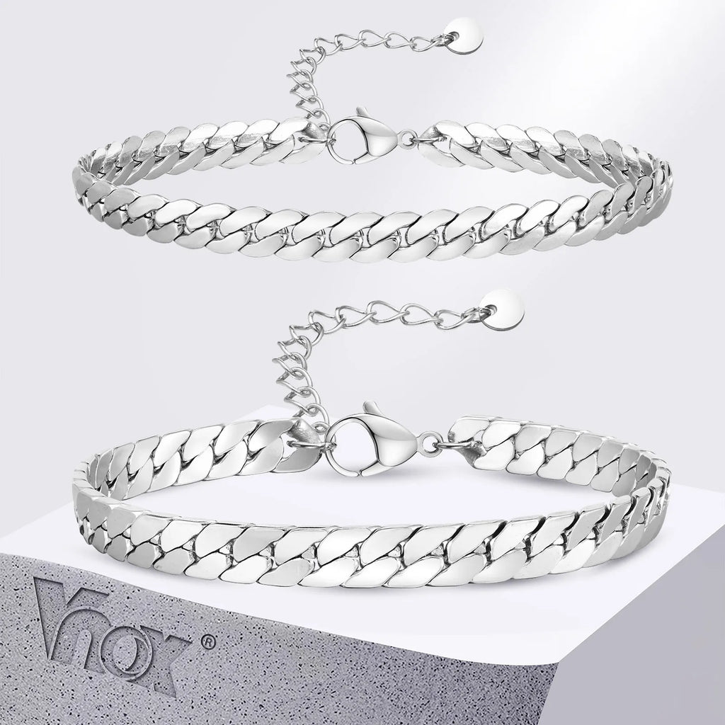 Vnox  Cuban Chain Bracelets, Stainless Steel